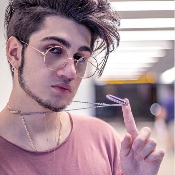 Silver Steel Bullet Pendant Necklace w/ Tea Tree Essential Oil - Picture 2 of 6